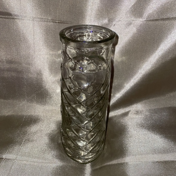 Vintage clear Honeycomb Glass Jar with Metal Holder - Picture 5 of 6